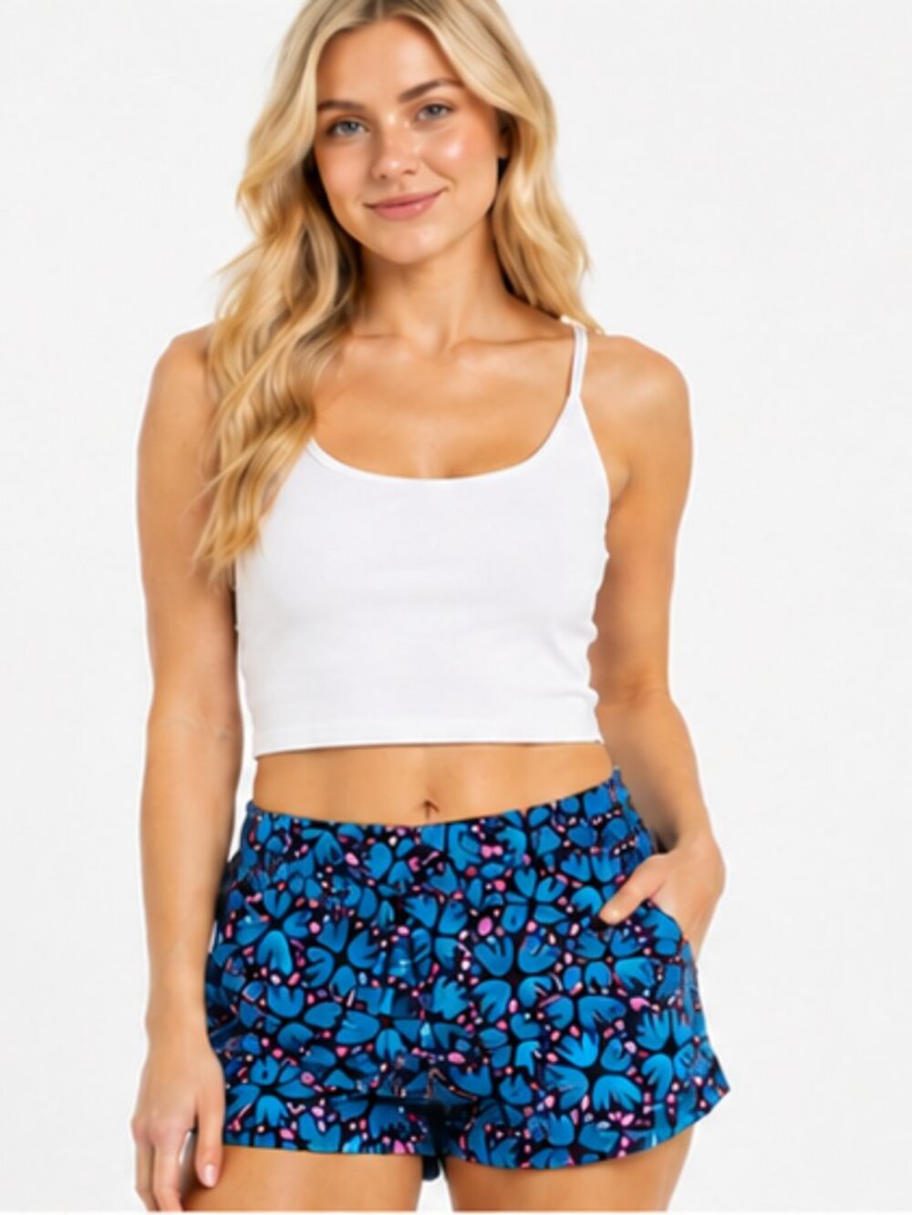 Patagonia Blue Floral Athletic Shorts - Women's
